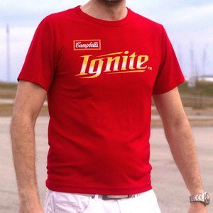 Red Cambell's Ignite t-shirt Small 100% Polyester